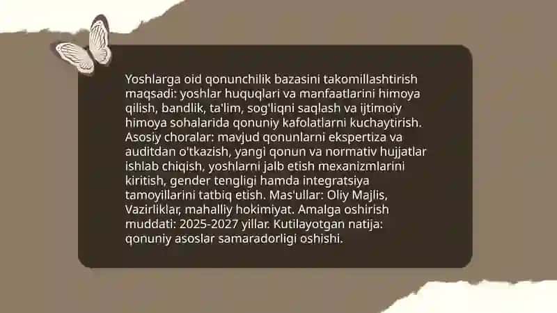Yoshlarga oid davlat siyosatining izchil va samarali tashkil etish 4