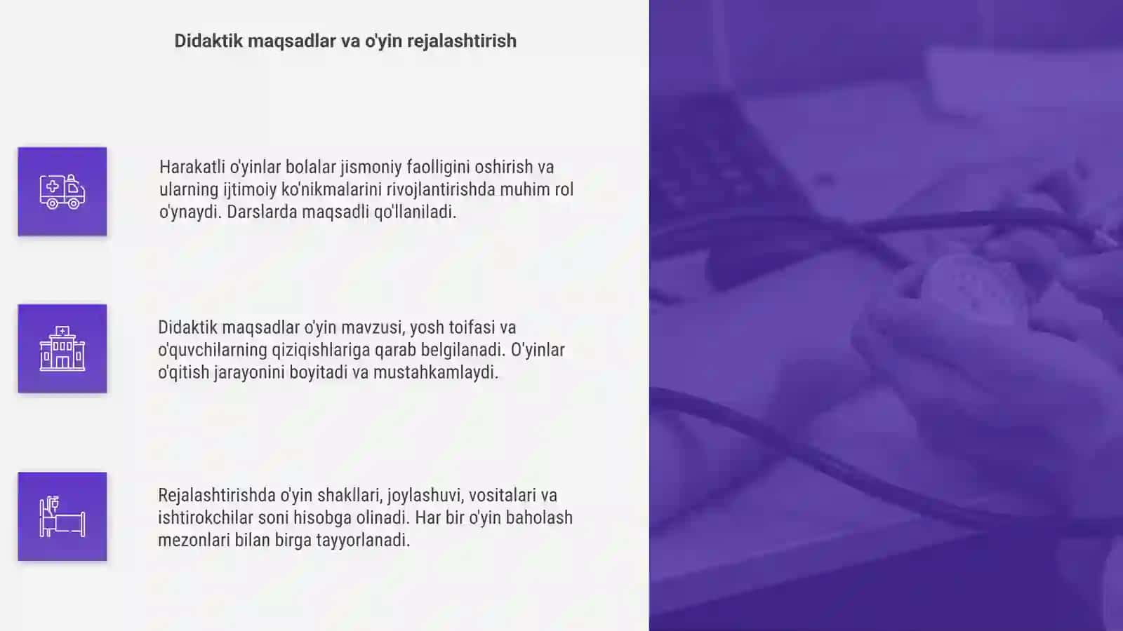 Harakatli o'yinlarni tashkil qilish va o'tkazish 4