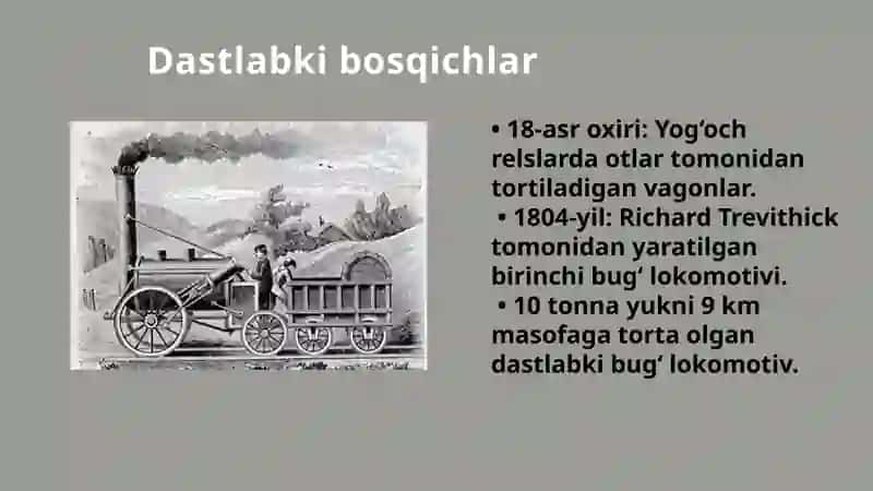 Temir yo’l transportining rivojlanish tarixi 4