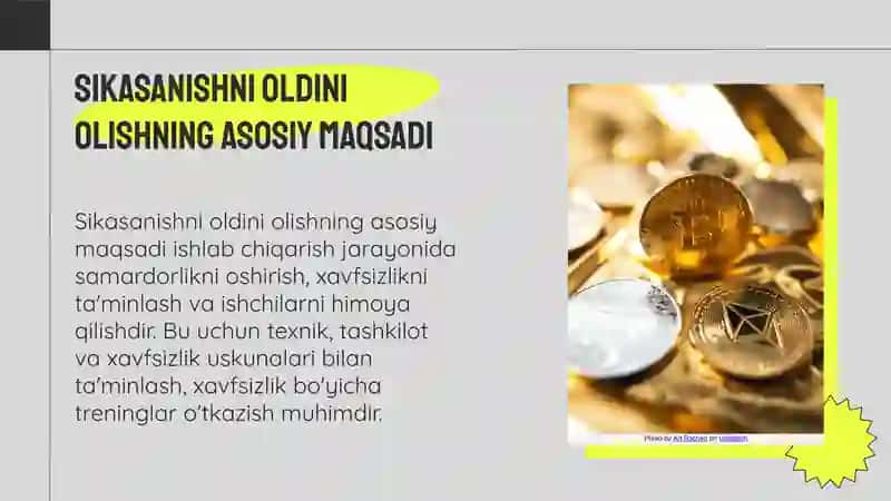 Ishlab chiqarishda sikaslanishlardi oldini olish tehnika hafsizligini ahmayati 4