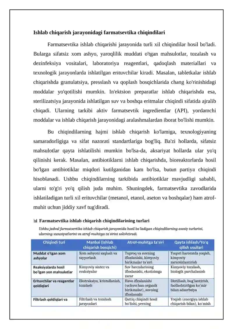 Farmatsevtika chiqindilar va ularning utilizatsiyasi 4