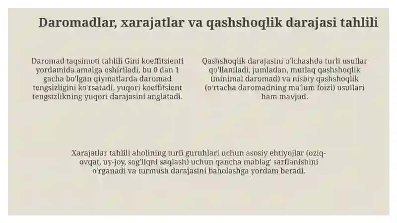 Aholi turmush darajasini statistik o‘rganish(mamlakatlar va viloyatlar misolida) 4