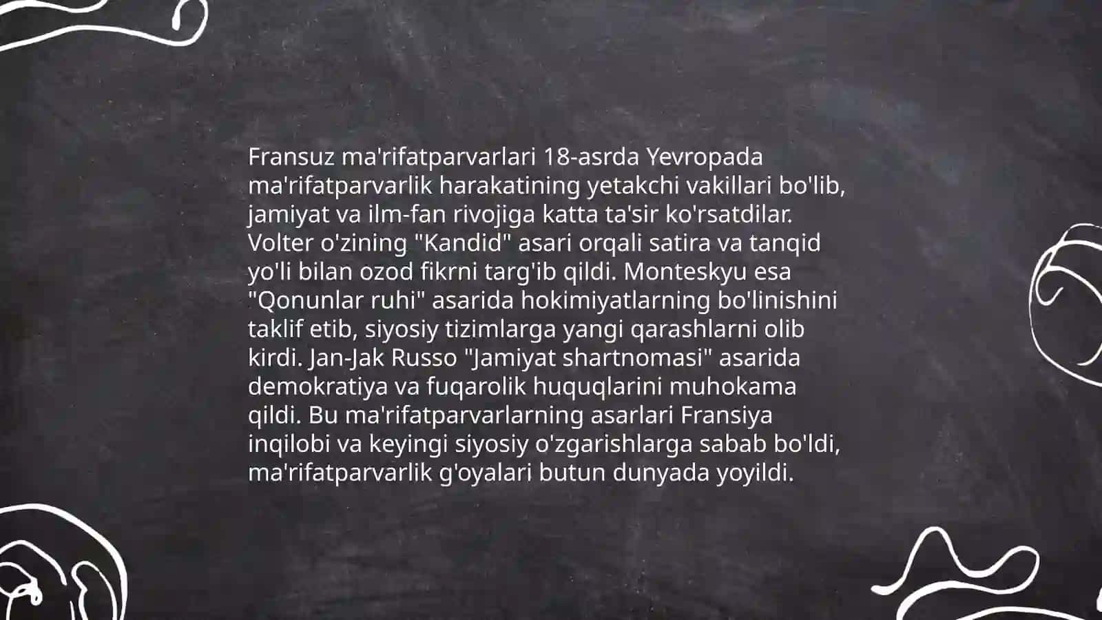 XVIII asr fransuz falsafasi va maʼrifatchiligi 4