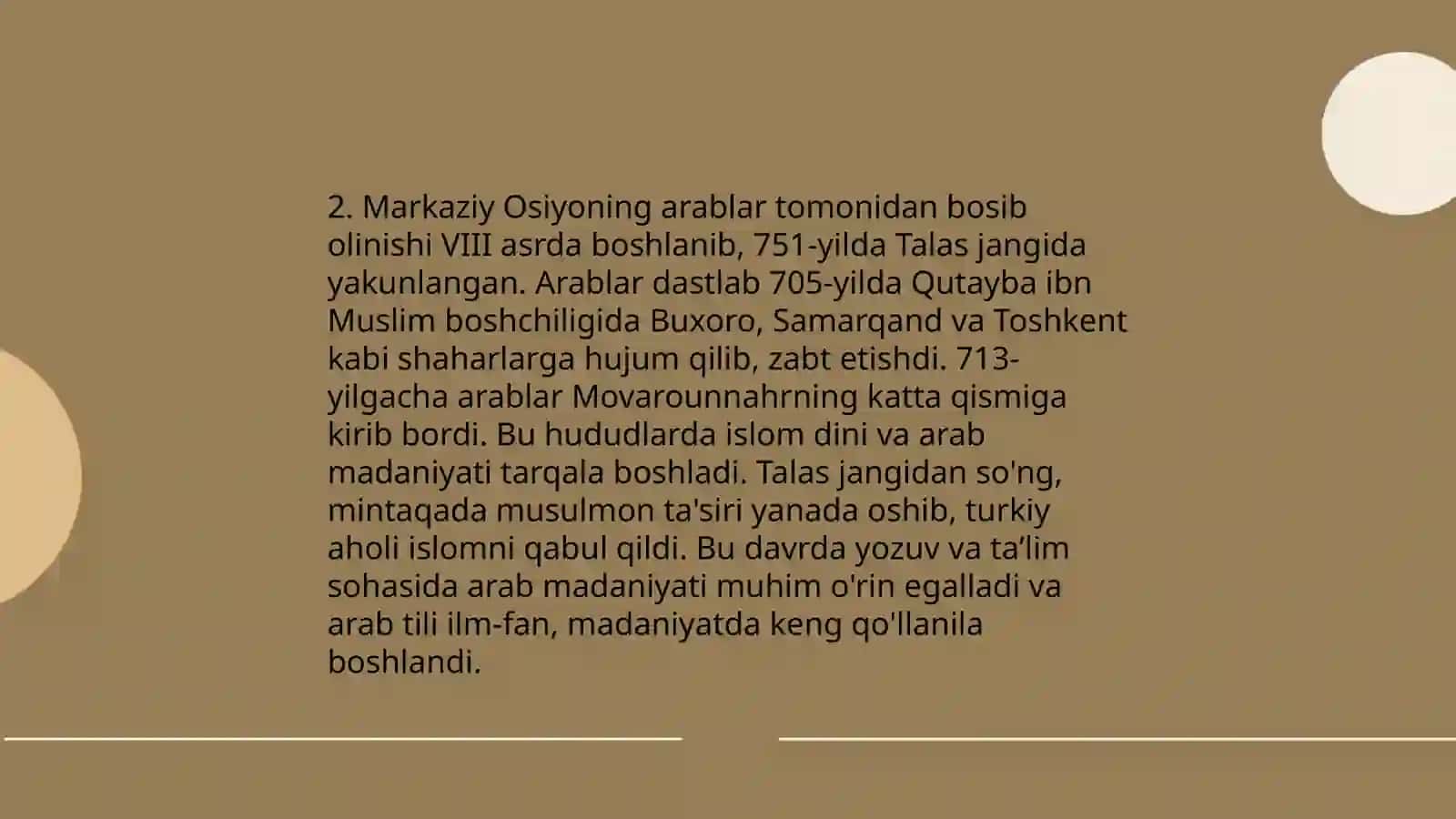 Markaziy Osiyoni Arab xalifaligi tomonidan bosib olinishi va uning devoriy naqsh san'ati 4