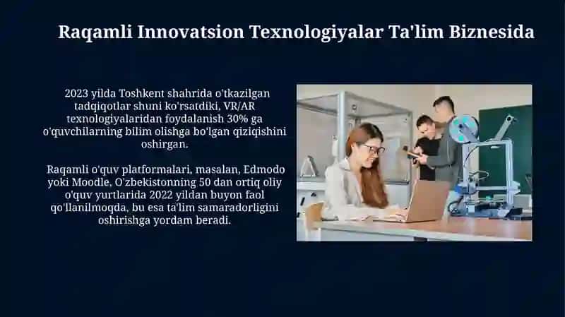 Raqamli Innovatsion Texnologiyalar Ta'lim Biznesida 4