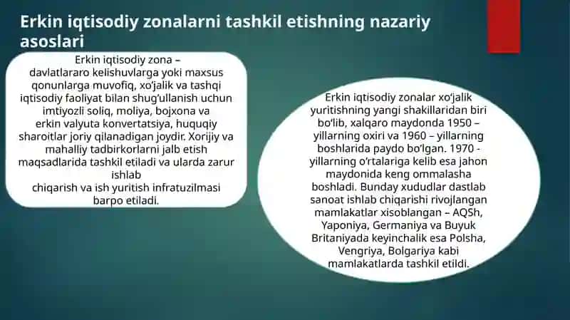 Mintaqa dar ekini iqtisodiy zonalarni sanoat ishlab chiqarishning asosiy sifatida 4