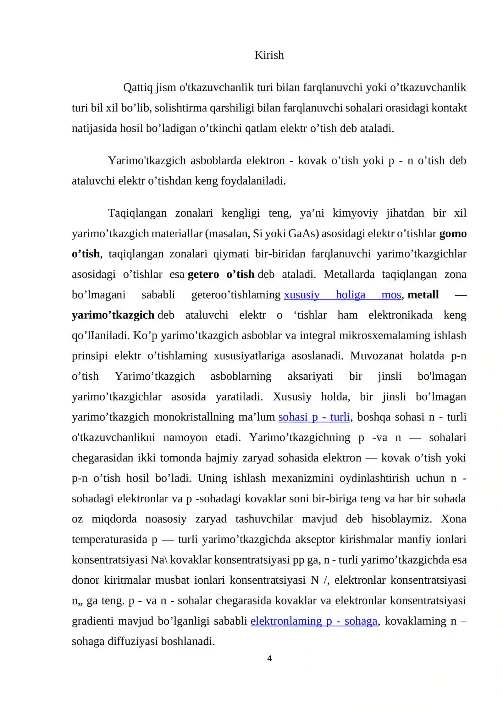 Yarimo'tkazgichli metal chegarasida kontakt hodisalar 4