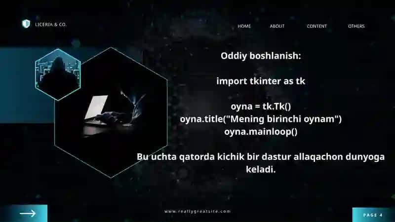 Pythonda Tkinter oynasi bilan ishlash 4