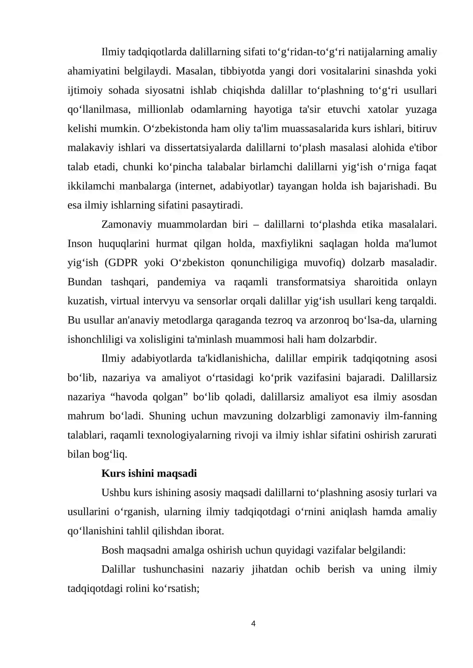 Dalillarni to'plash turlari va usullari 4