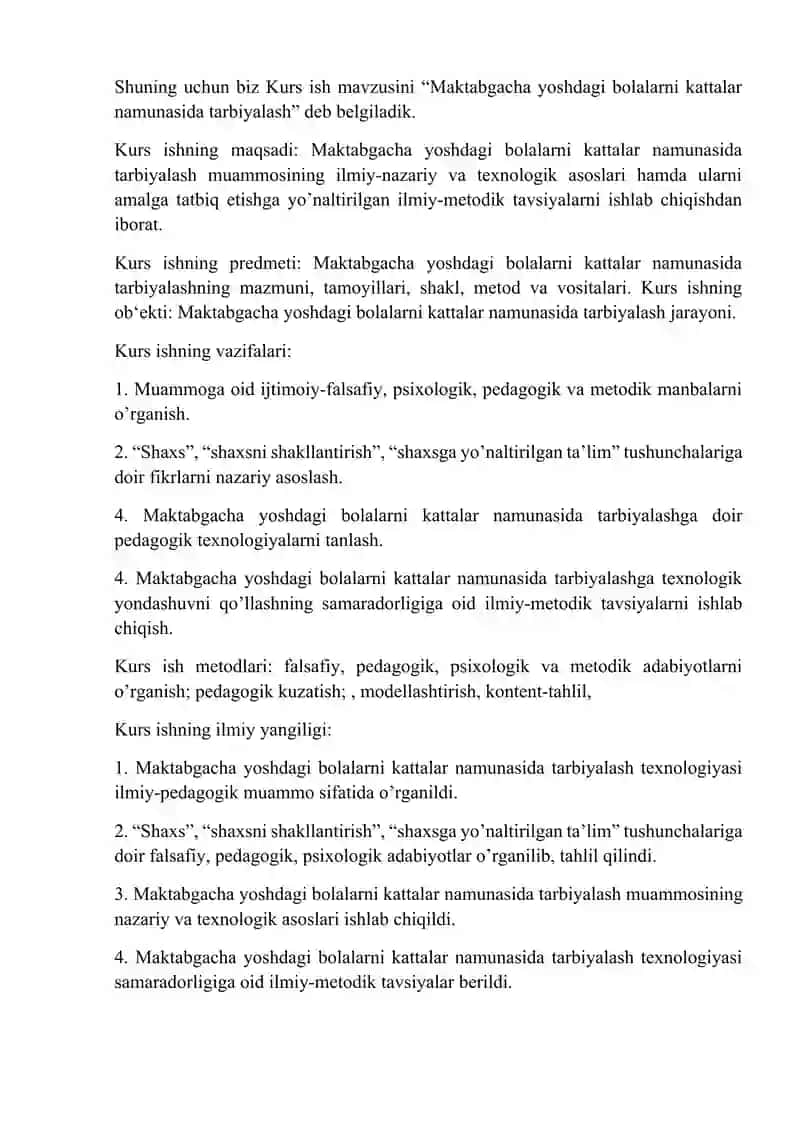 Bolalarni kattalar namunasida tarbiyalash texnologiyasi 4