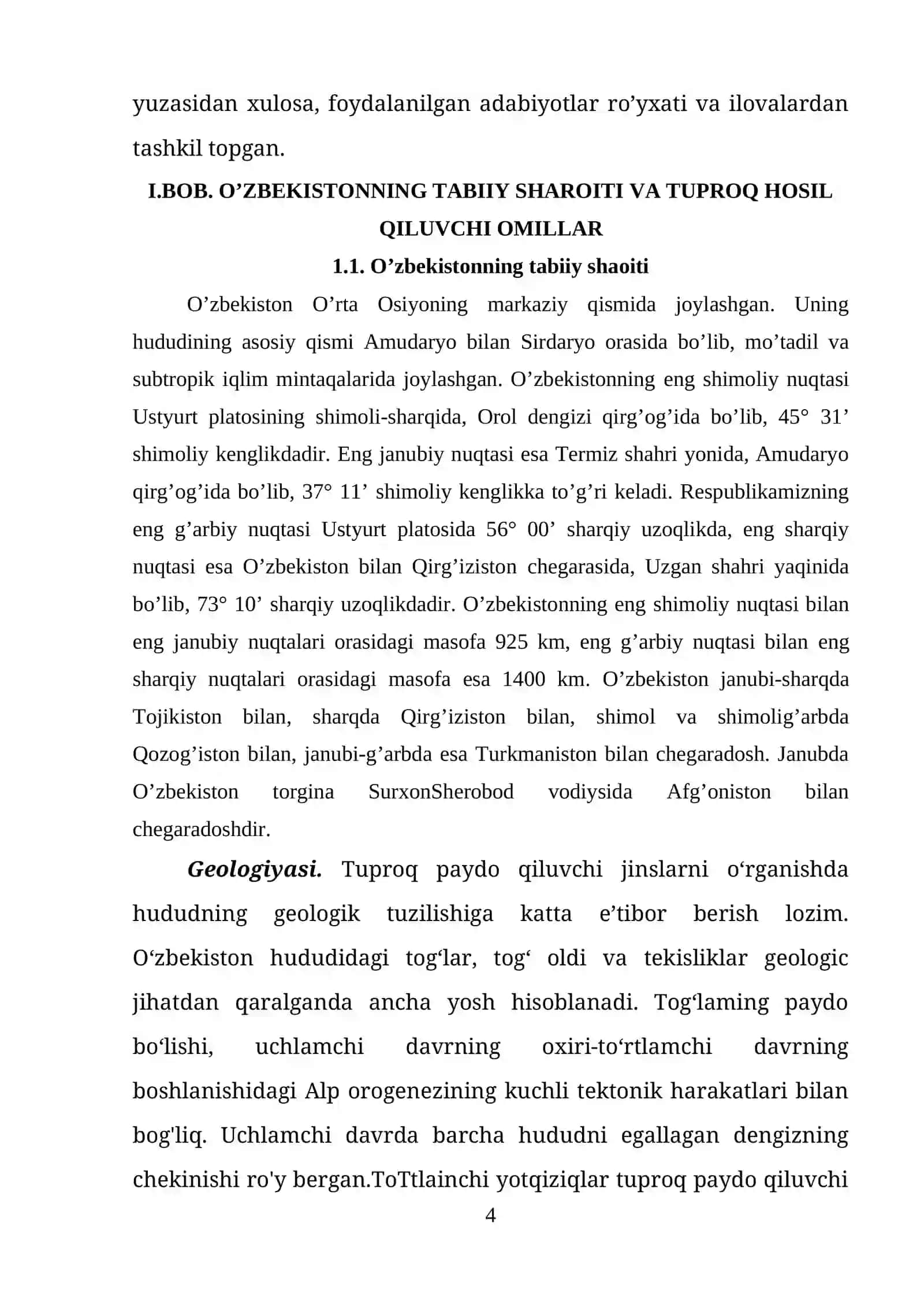 O’ZBEKISTON TUPROQLARI, ULARNING TASNIFLANISHI VA XUSUSIYATLARI 4