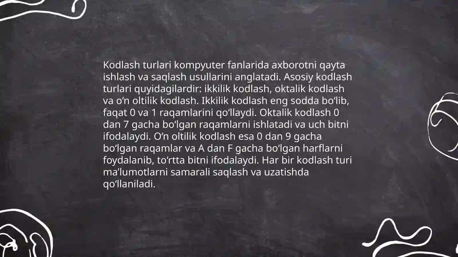 Axborot kodlash asoslari 4