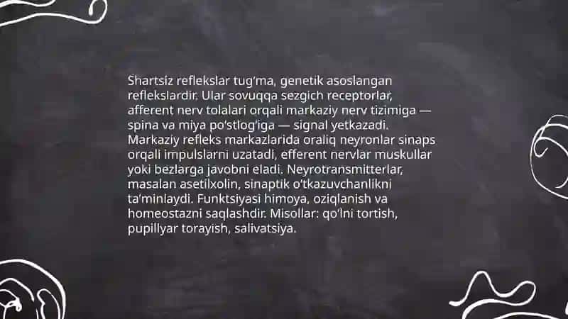 Oliy nerv faoliyati shartli va shartsiz reflekslari 4