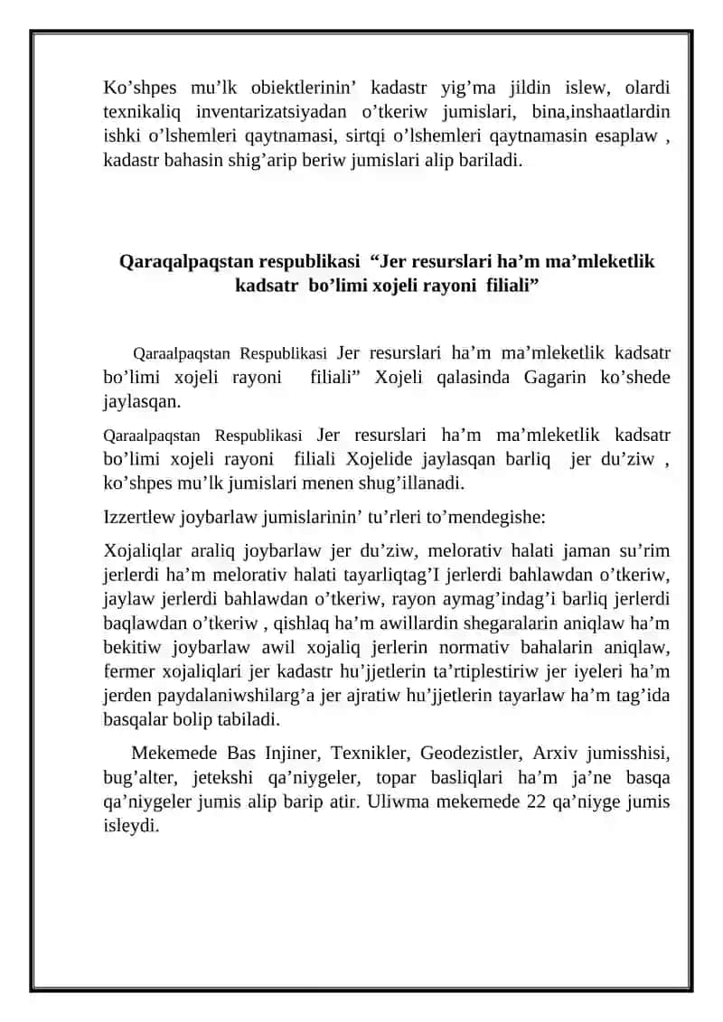 Geodeziya, Kartografiya ha’m Kadastr 4