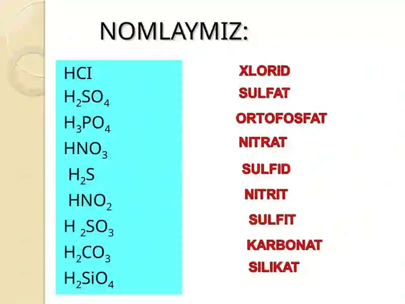 KISLOTALAR 4