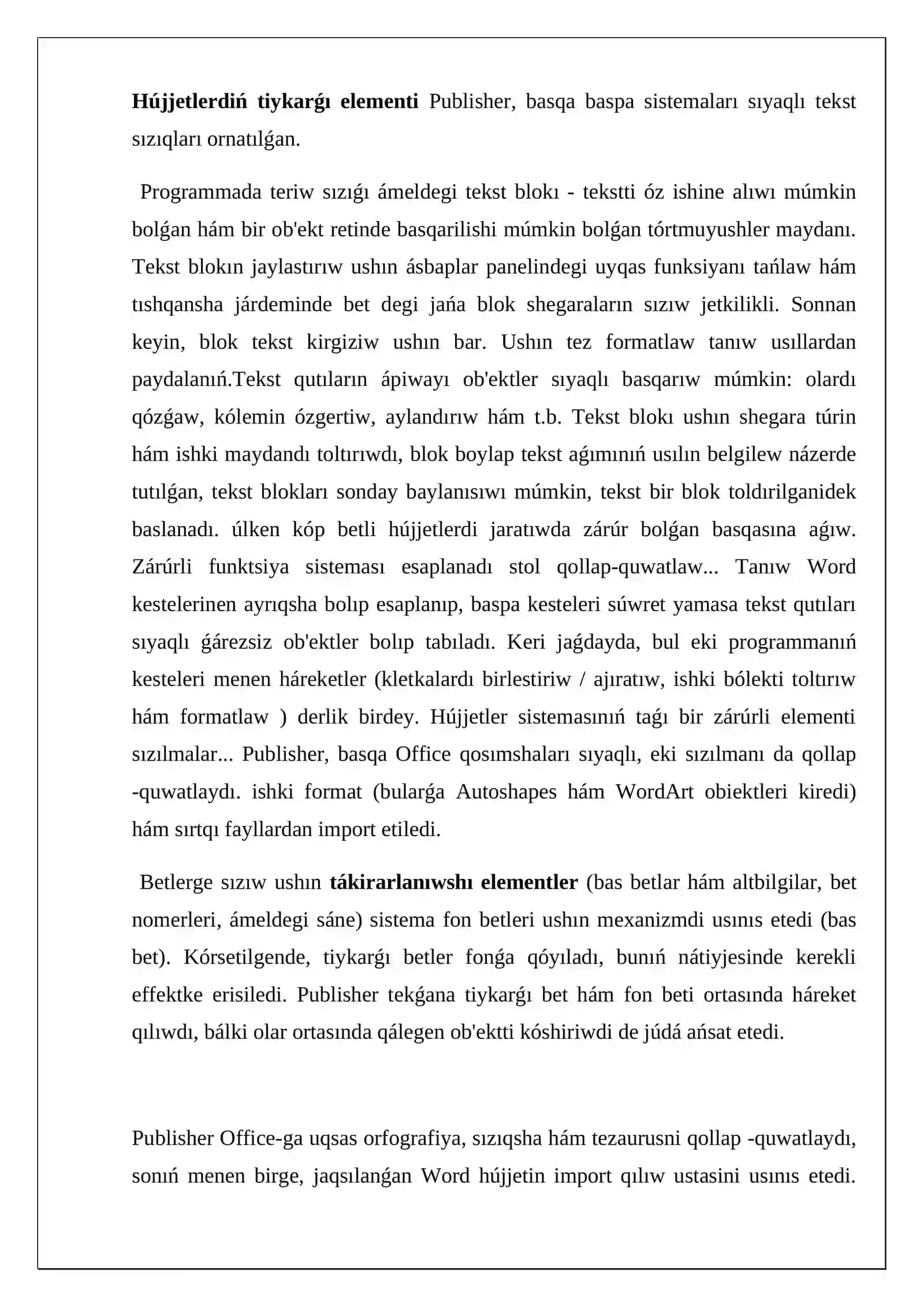 Microsoft Publisher programmasi járdeminde bukletlar 4