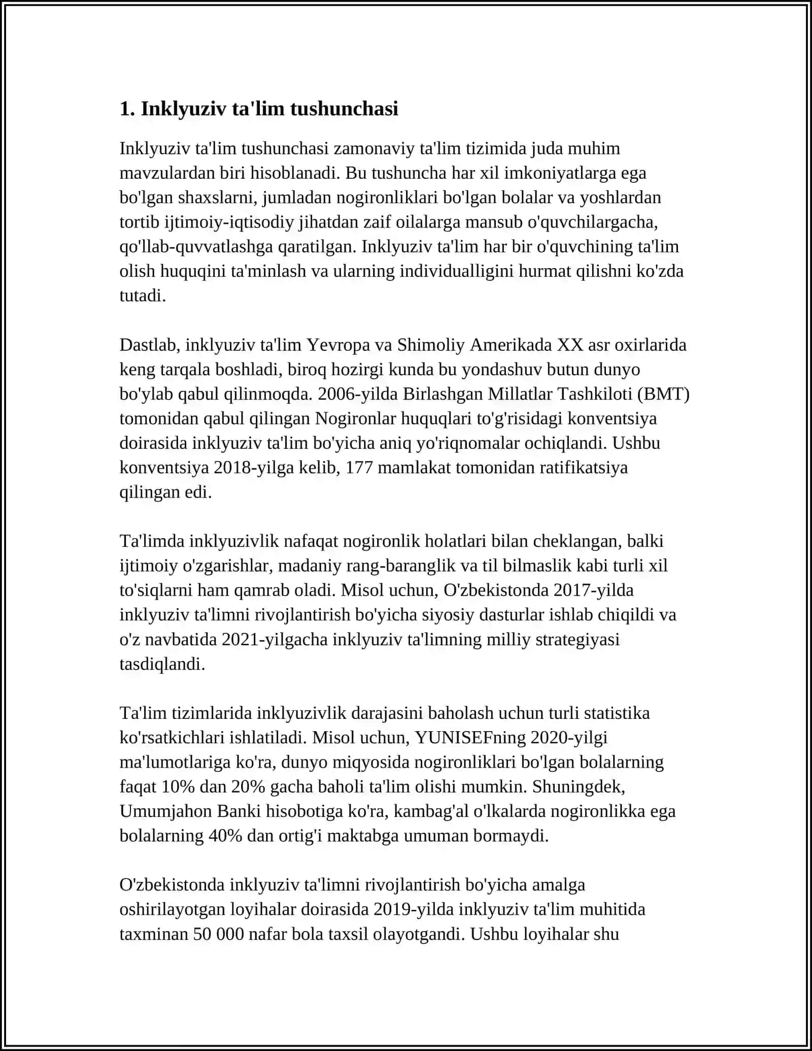 INKLYUZIF TA'LIM MODELLARI:TAHLILI VA XUSUSIYATLARI 4