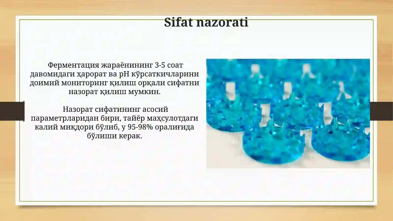 Kaliyli bakterial preparatlar olish texnologiyasi 4