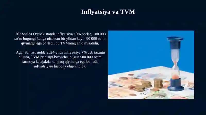 Pul mablag'larining vaqt bo'yicha qiymatlari 4