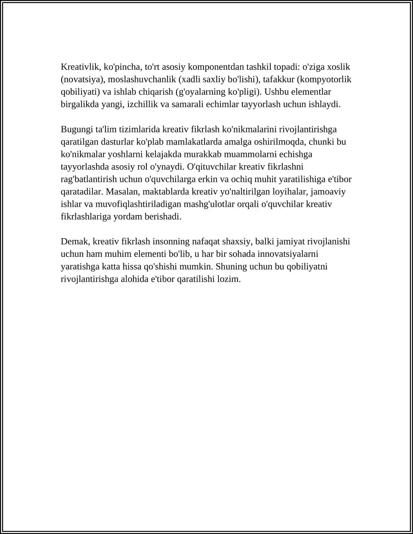 KREATIV FIKIRLASH 4