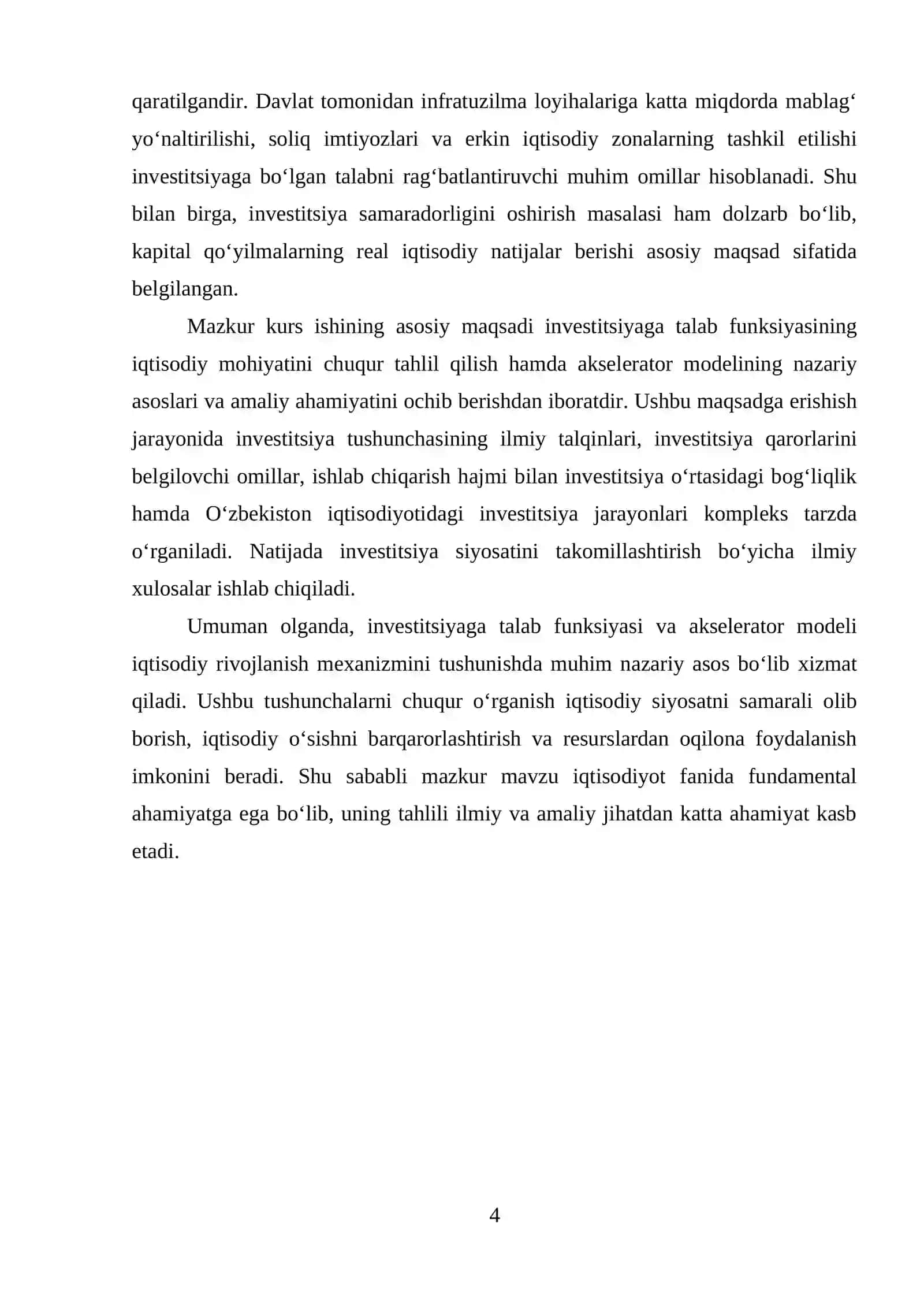 INVESTITSIYAGA TALAB FUNKSIYASI VA AKSELERATOR MODELI 4