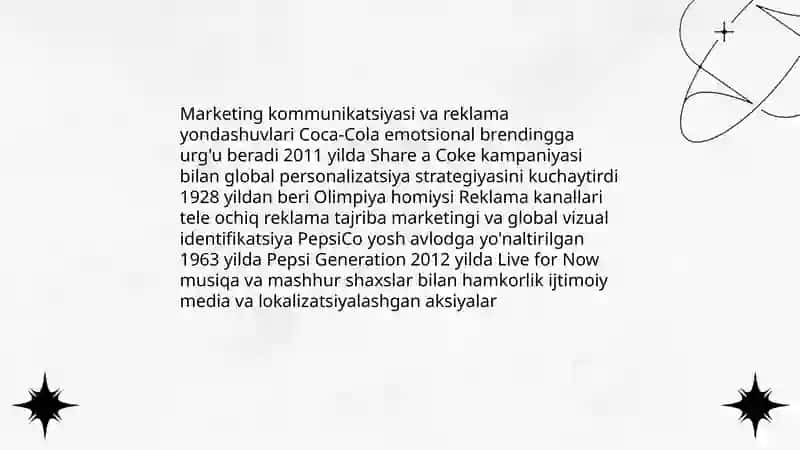 Coca-Cola va PepsiCo stratejiyalarning taqqoslanishi 4