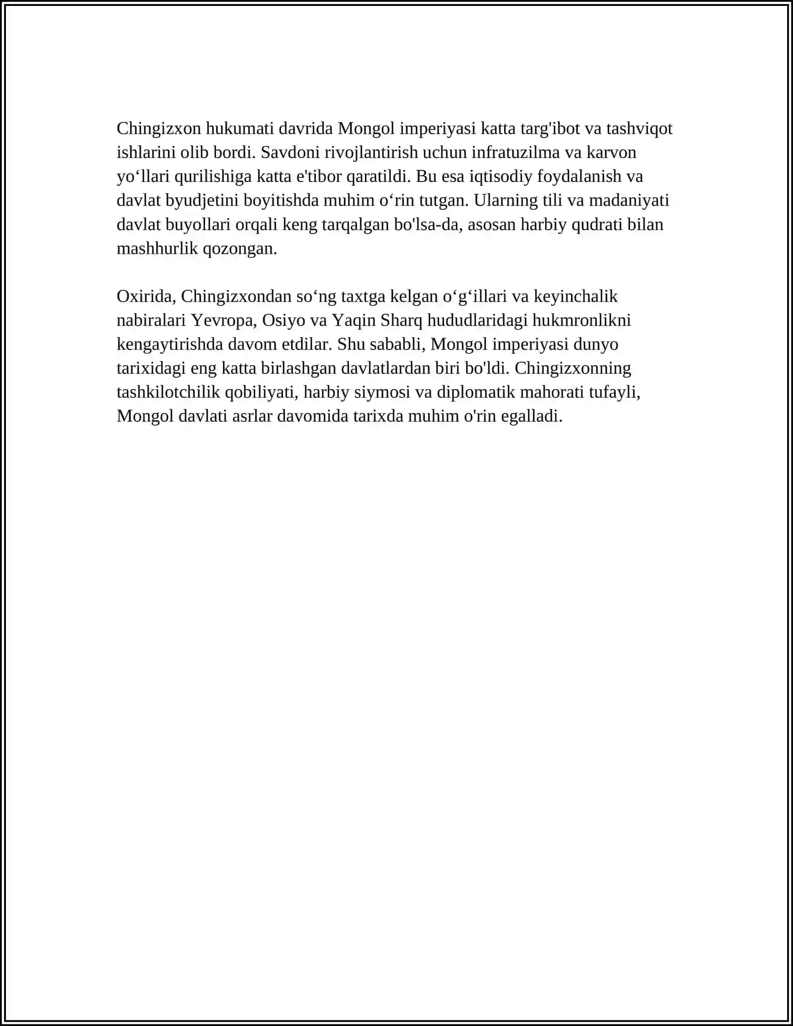 MOGULLARNING O`RTA OSIYONI ISTILO QILISHI 4