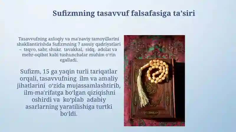 Tasavvuf ta‘limotining sharq madaniyatiga ta'siri 4