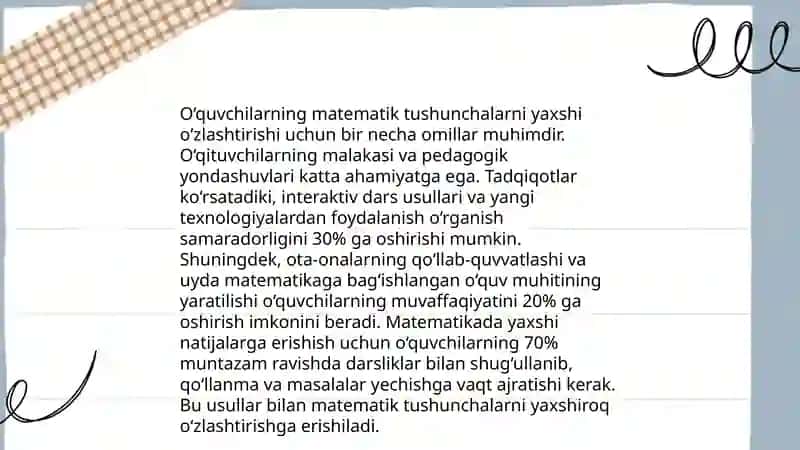 Matematika darslarida kichik guruhlar bilan ishlashning afzalliklari 4