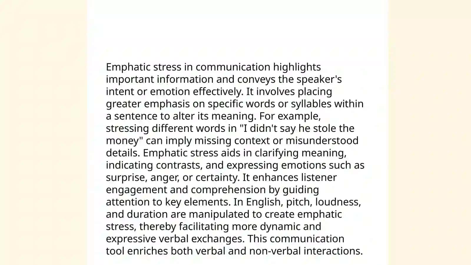 Emphatic stress 4