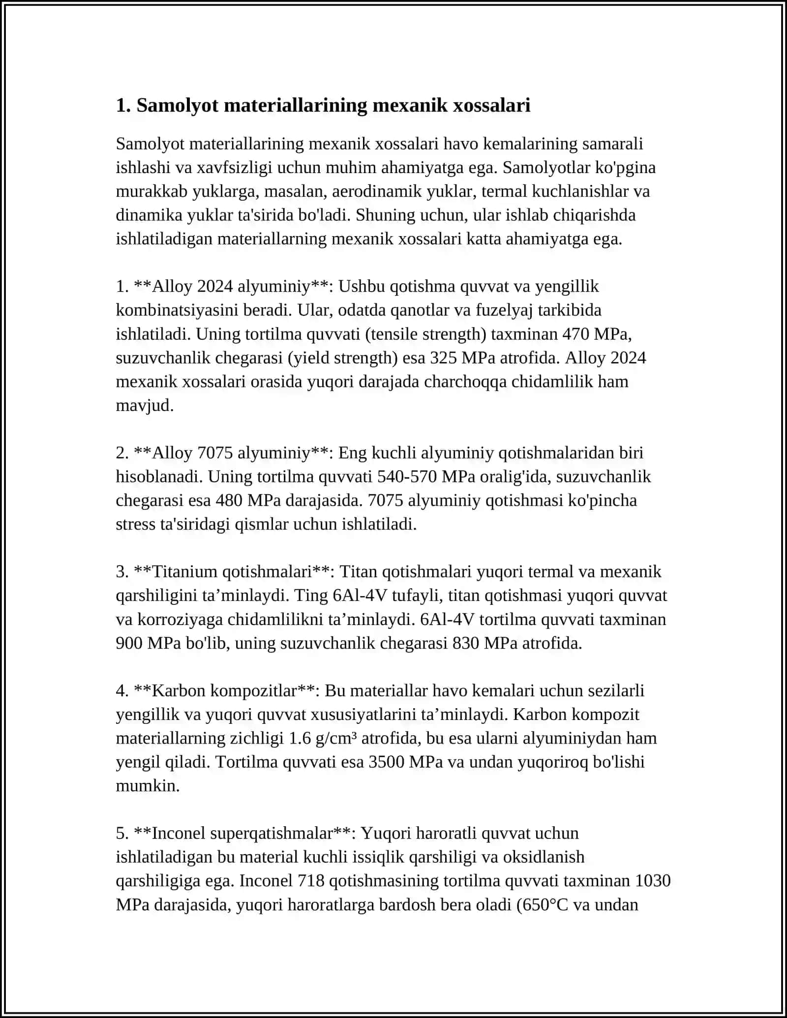 AVIATSIYA MATERIALSHUNOSLIGI VA KONSTRUKSION MATERIALLAR TEXNALOGIYASIDA MEHANIK XOSSALARNI ANIQLASH USULLARI 4