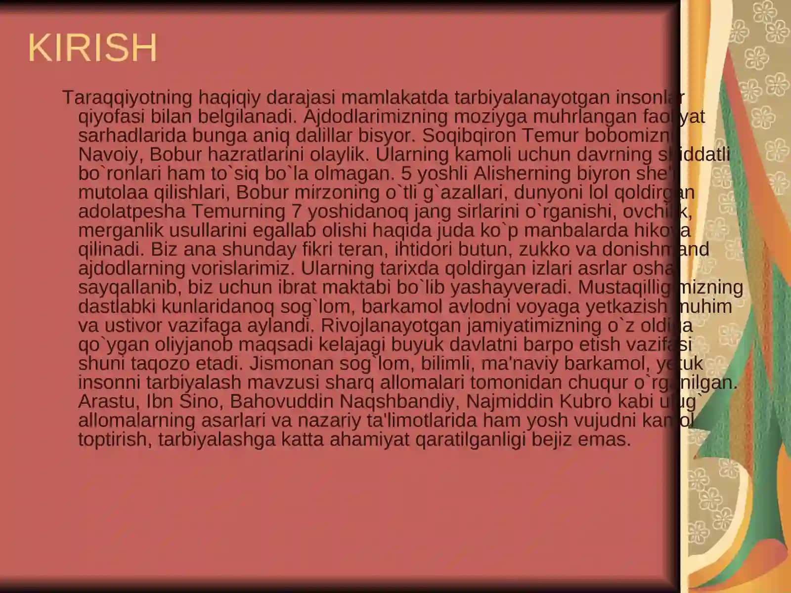 Bоshlang`ich sinf o`quvchilarini  milliy ruhda tabiyalashda adabiy materiallardan fоydalanish 4