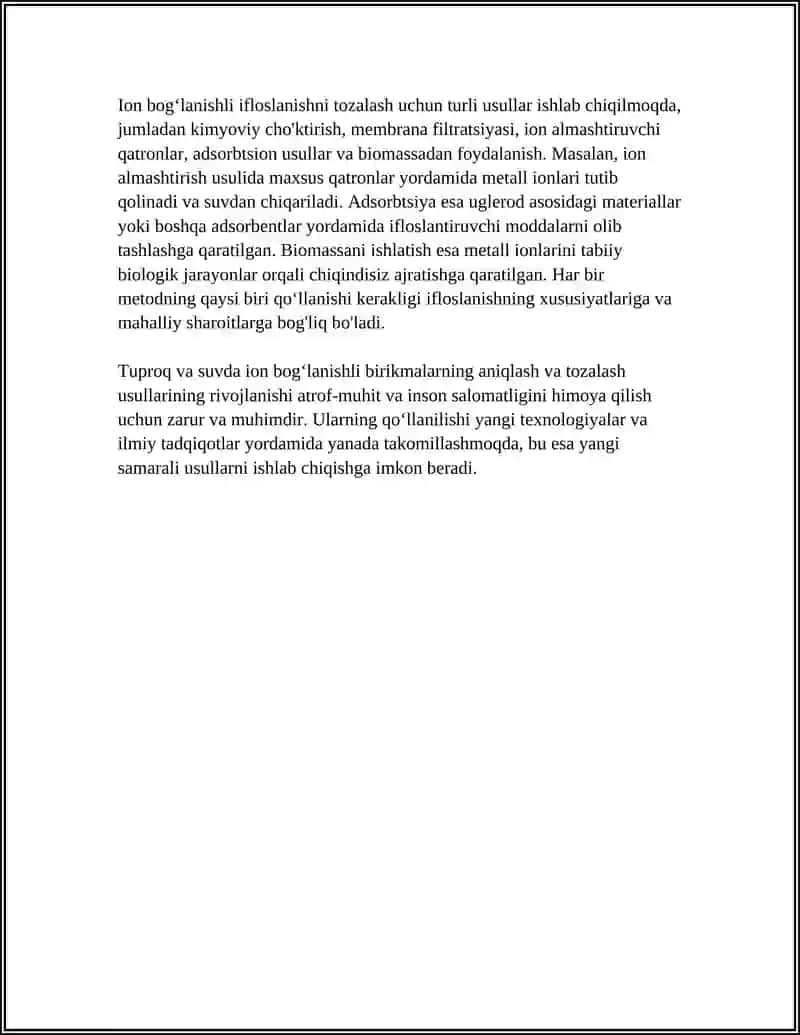 Tuproq va suvning ion bog'lanishli birikmalarni aniqlash 4