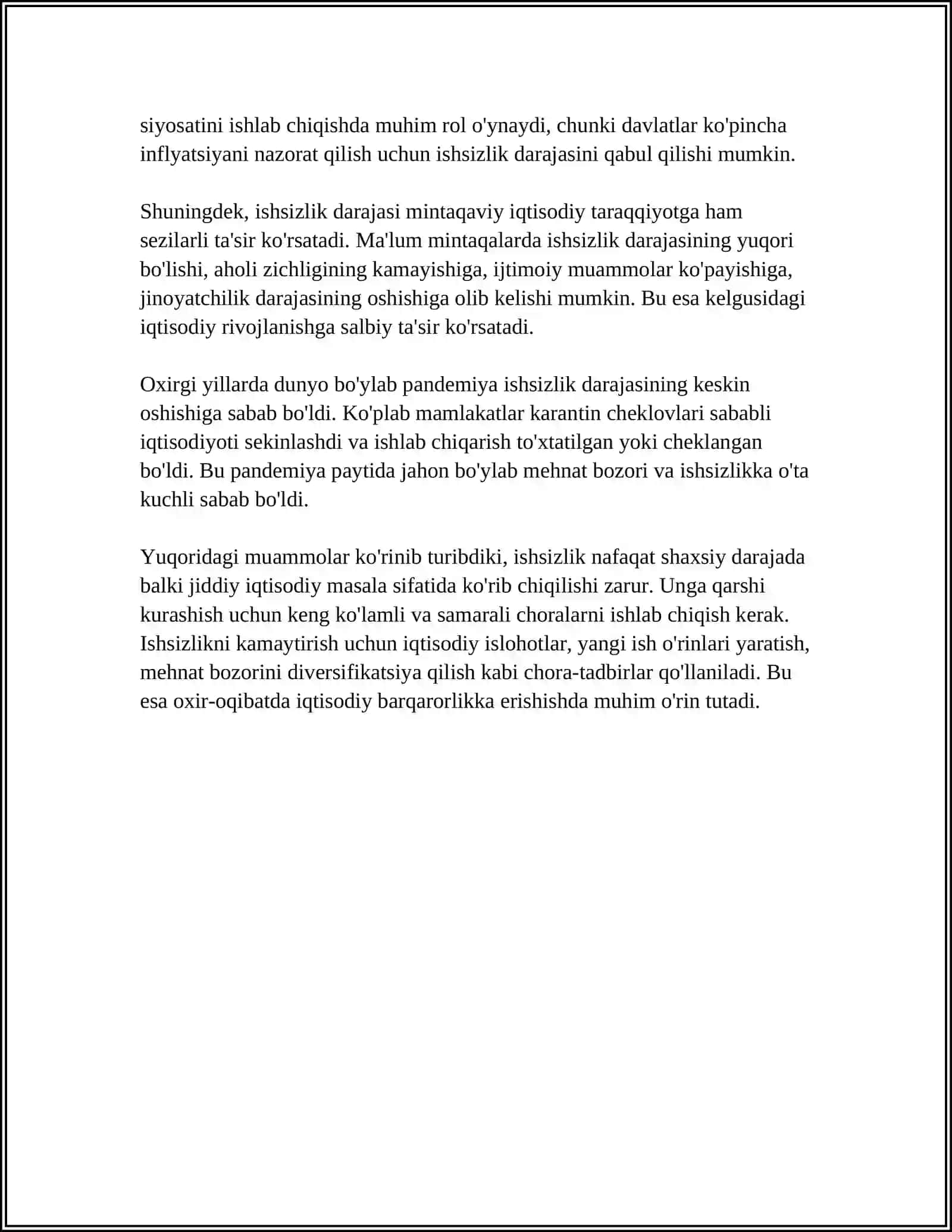 ISHSIZLIKNING IQTISODIY OQIBATLARI VA A OUKEN QONUNI 4