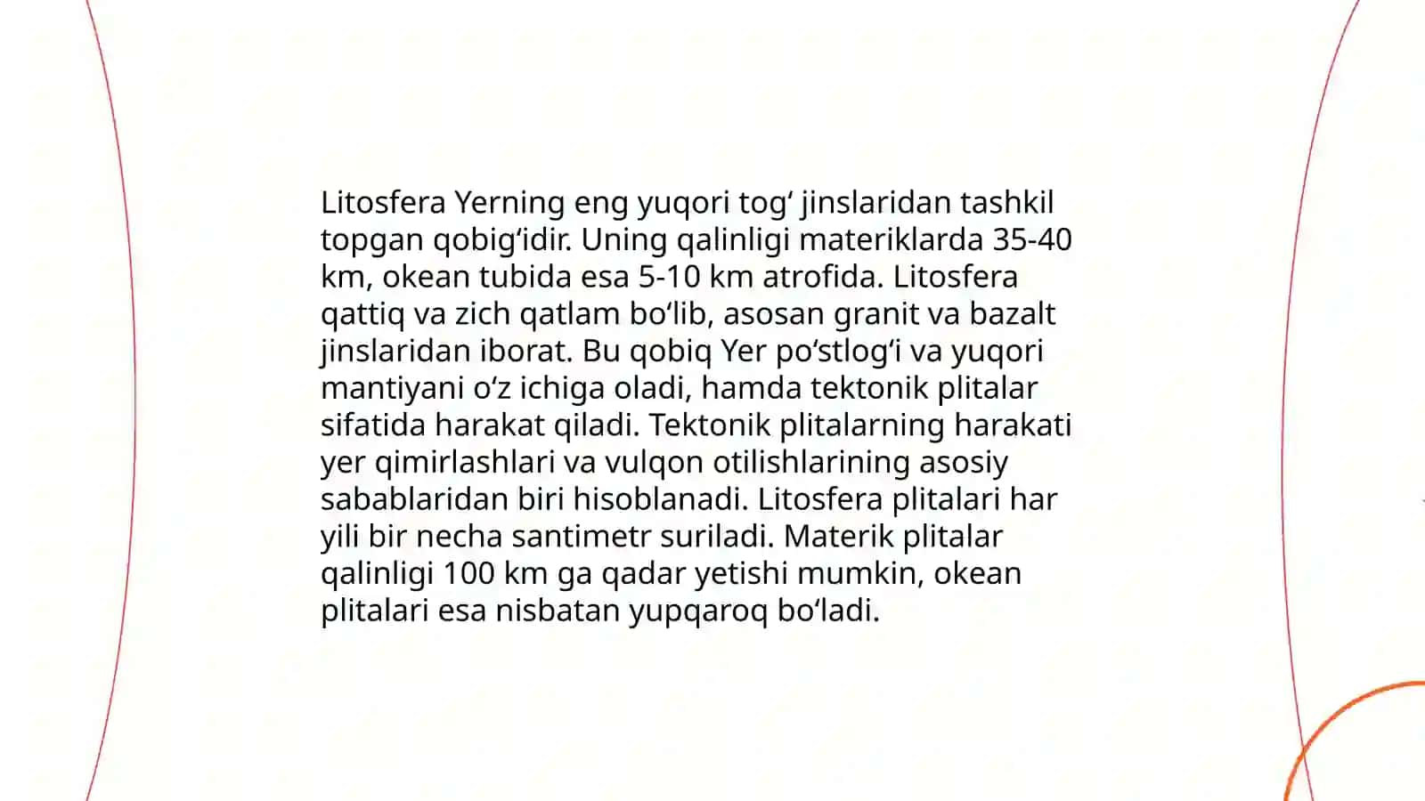 Yerning geografik qobiģi. Litosfera. Biosfera 4