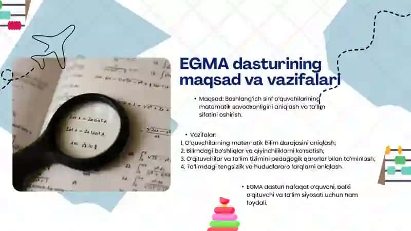 EGMA xalqaro baholash dasturi mazmun mohiyati 4