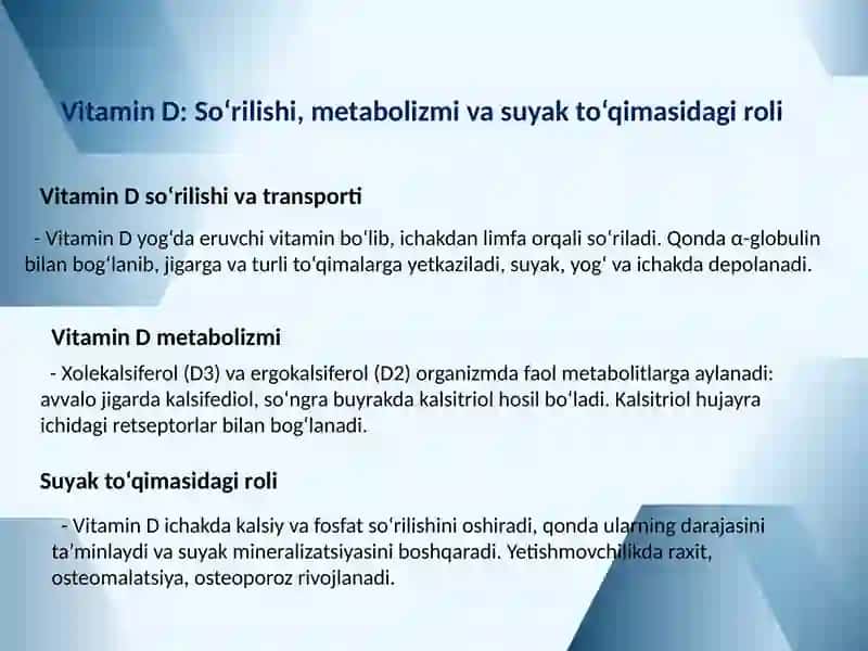 Vitaminlar: Osteoporozni  davolash vositalari 4