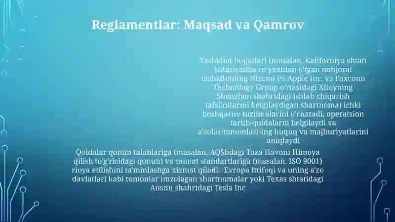 Tashkiliy hujjatlar.Nizom,ustav,shartnoma 4