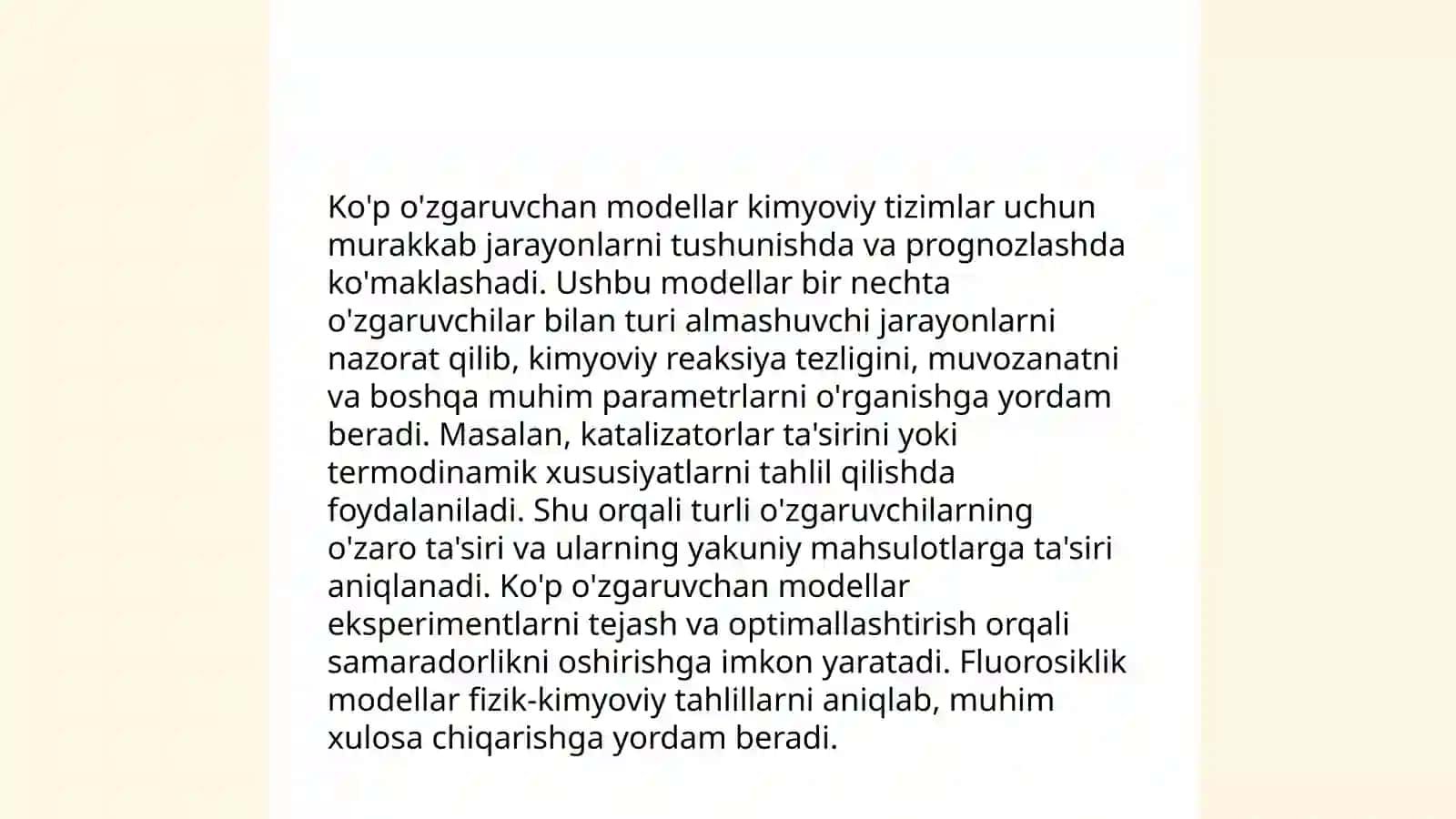 Ko'p o'zgaruvchan funksiyani kimyo faniga tadbiqi 4