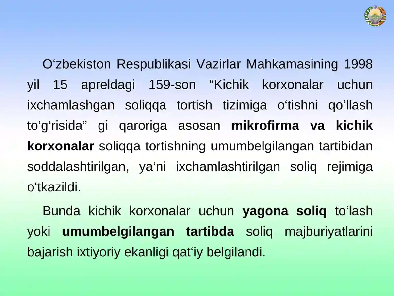 “SOLIQLAR TIZIMINI GURUHLASH TARTIBI” 4