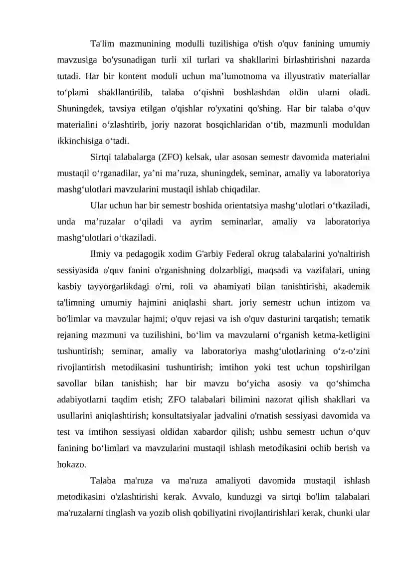 TALABALARNI O'QITISH VA TARBIYALASHNI TASHKILIY SHAKLLANTIRISHNI ASOSLARI 4