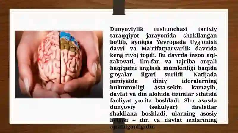Dunyoviylik tushunchasining mohiyati (TAQDIMOT) 4