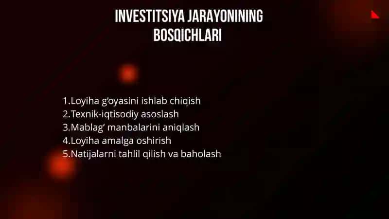 INVESTITSIYALAR VA ULARNING IQTISODIY SAMARADORLIGINI TAHLIL QILISH 4