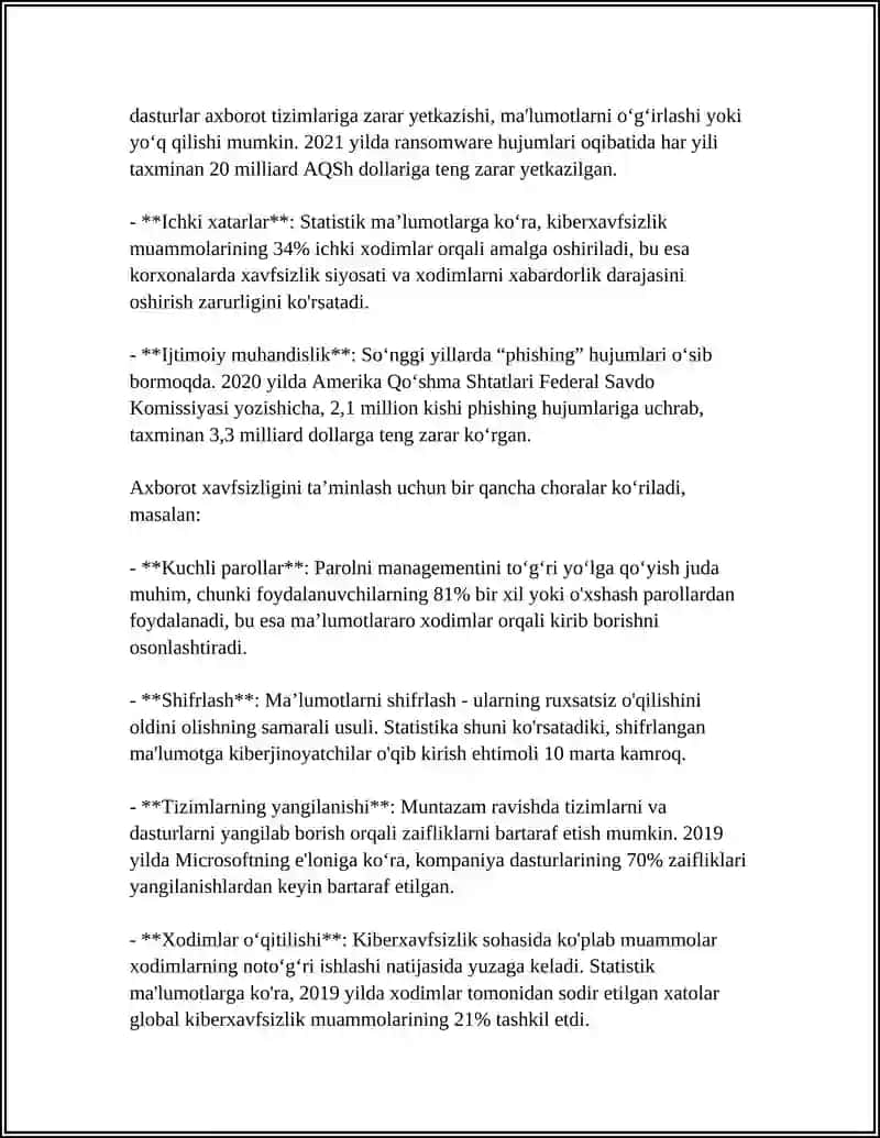 Axborot Xavfsizligi Tushunchasi va Zarurati 4