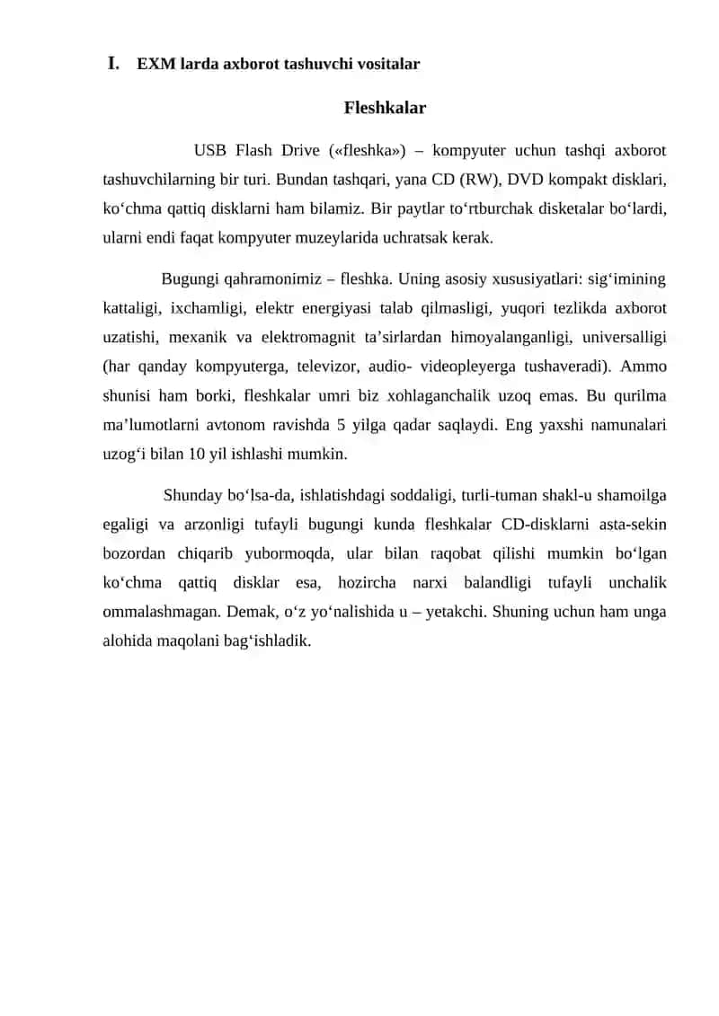 EXM larda informatsiyani tashuvchi vositalar 4