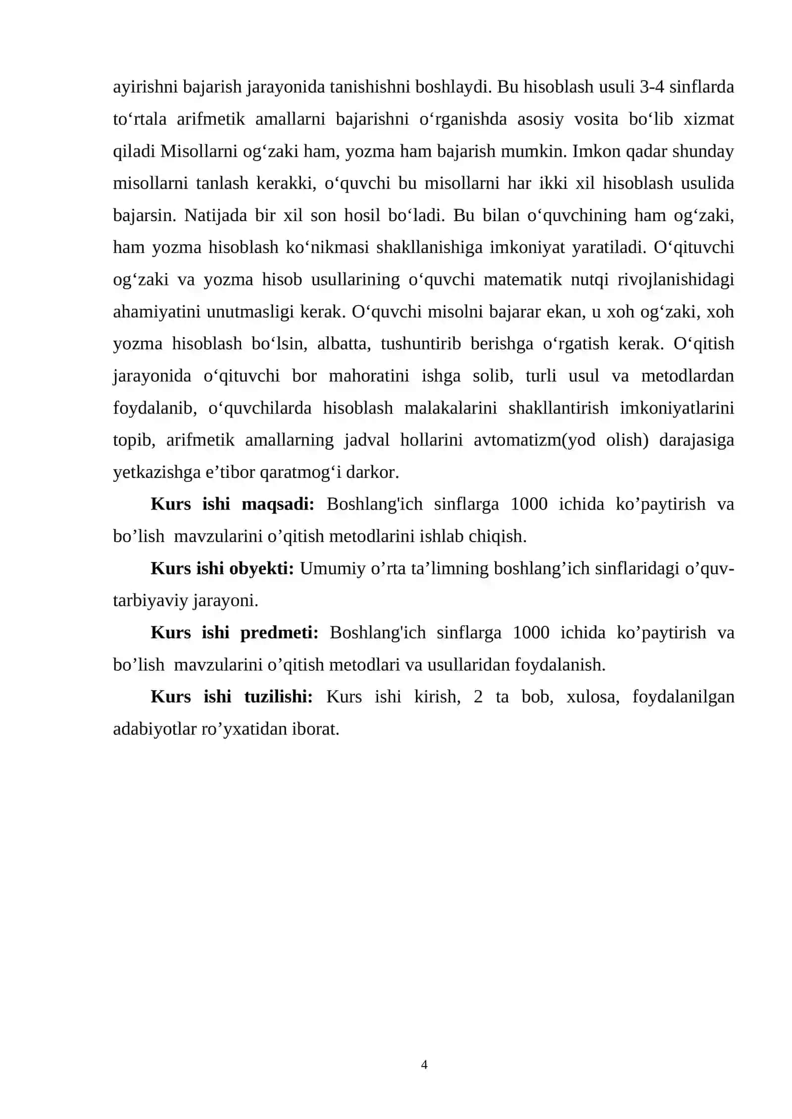 1000 ICHIDA KO’PAYTIRISH VA BO’LISH MAVZULARINI O’QITISH METODIKASI 4