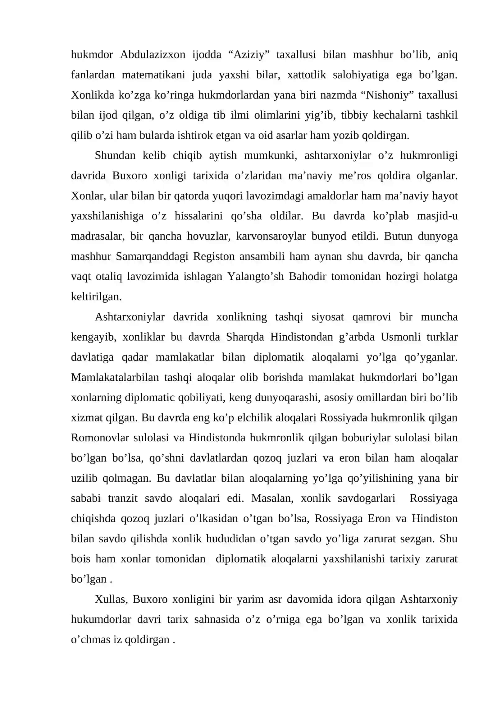 Ashtarxoniylar davrida Buxoro xonligida ijtimoiy-iqtisodiy hayot 4