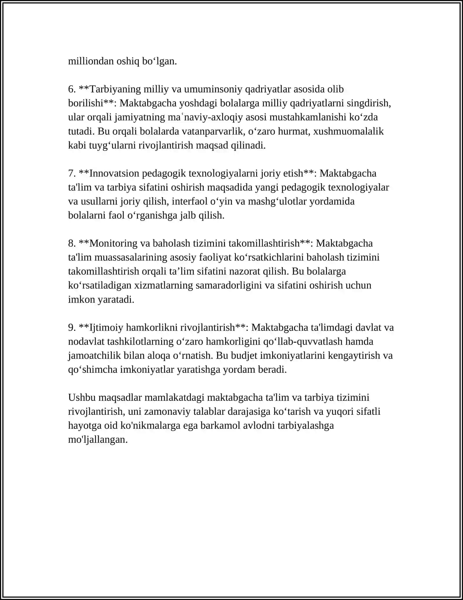 MAKTABGACHA TA'LIM VA TARBIYANING DAVLAT STANDARTLARI MAZMUN VA ASOSIY VAZIFALARI 4