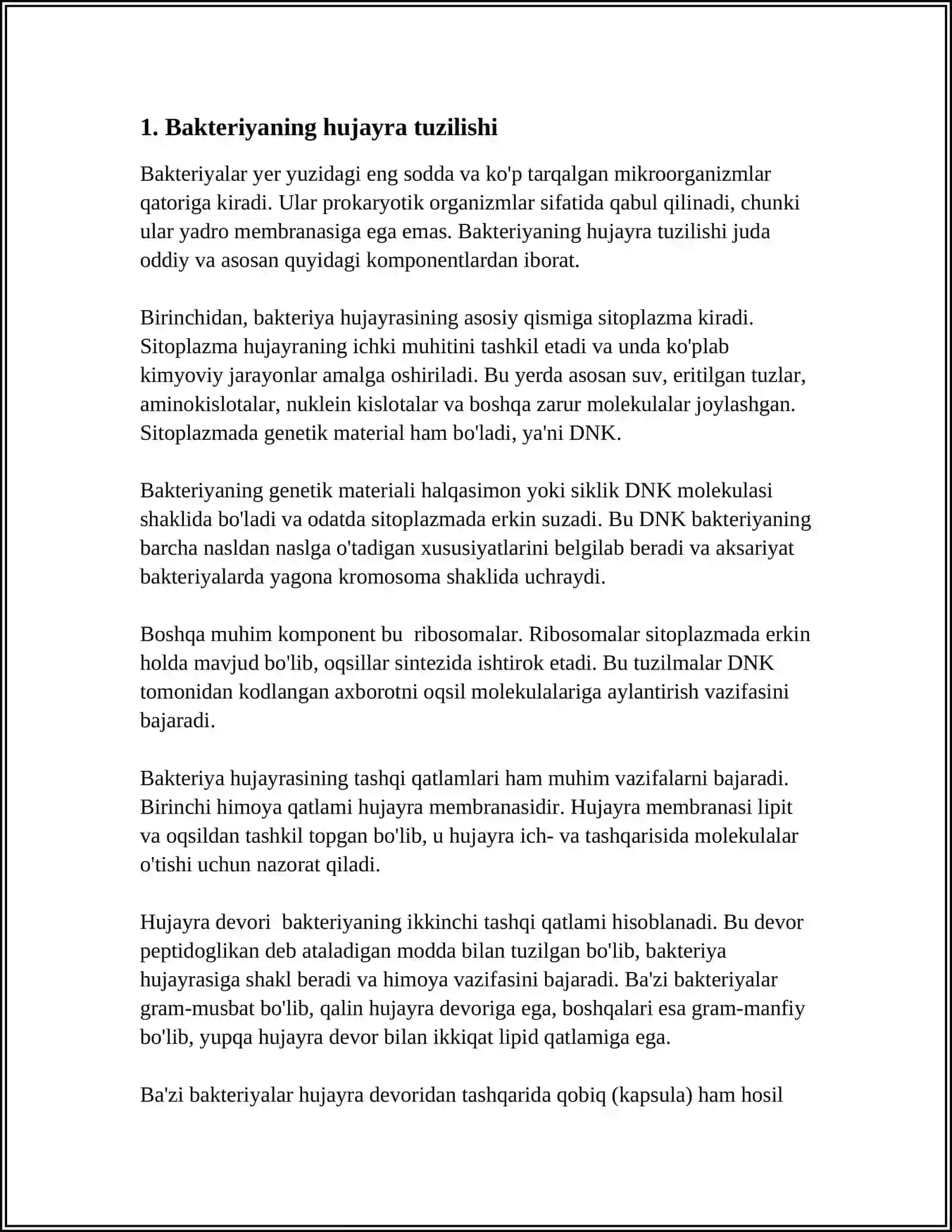 BAKTERIYA VA SIANOBAKTERIYA TUZILISHI VA TASNIFI XARAKTERI 4
