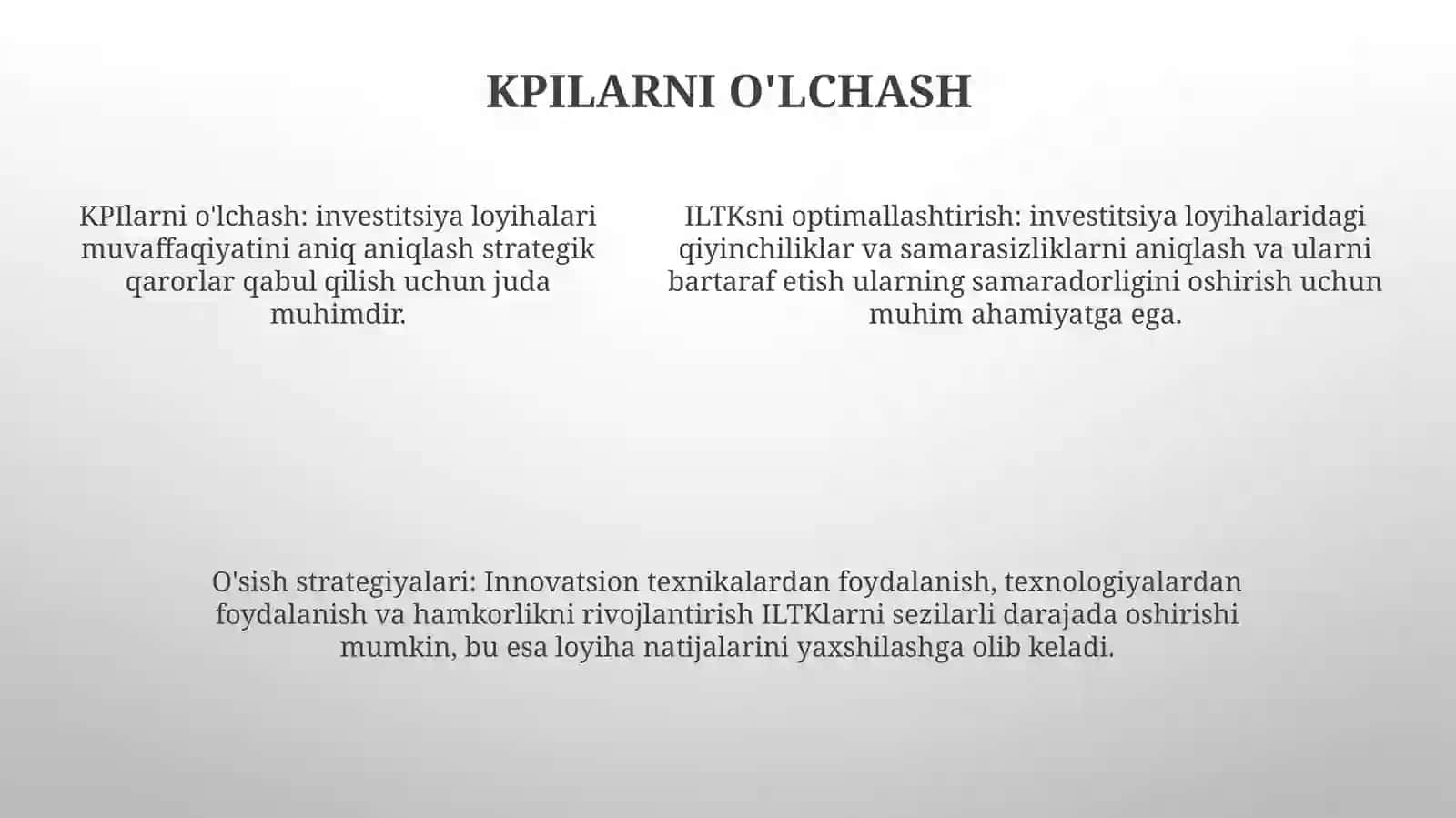 Investitsiyaviy Loyixalar Samadorligi Ko’Rsatkichlari Va Ularni Oshirish Yo’Llar 4